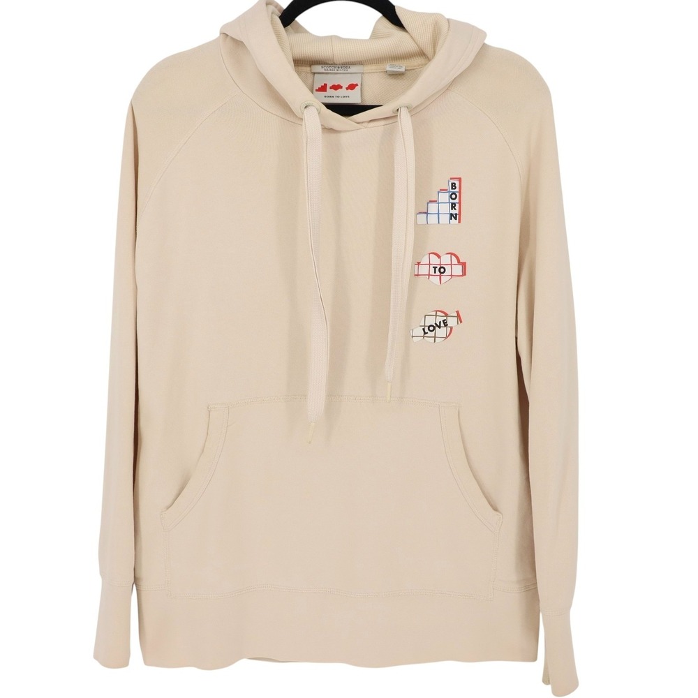Scotch & Soda Born to Love Graphic Logo Hoodie Sweatshirt Pullover Mens Size S